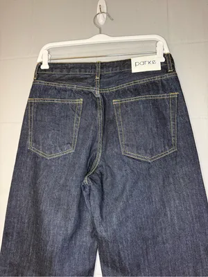 Parke 90's Straight Jeans in Dark Wash Women’s Size 28 100% Organic Cotton thumbnail 6