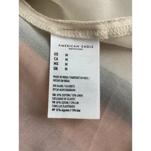 American Eagle Striped Halter Mini Dress Smocked Back Pockets M thumbnail 5