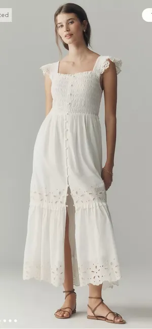 Anthropologie Eyelet Midi Dress thumbnail 1