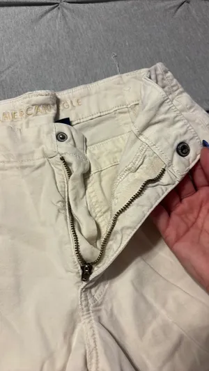 American Eagle Cargo Jeans stretch white thumbnail 3
