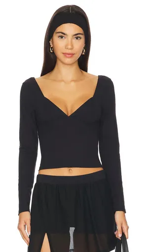 Intimately by Free People Duo Corset Long‎ Sleeve Black Cami Women Medium thumbnail 1