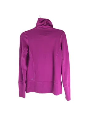Lululemon Women's In Stride Jacket Full Zip Mock Neck Pockets Pink Black 6 thumbnail 2