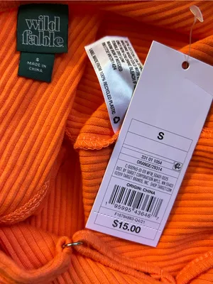 Wild Fable Women’s Ribbed Orange One Piece Swimsuit Bathing Suit NWT SM thumbnail 8