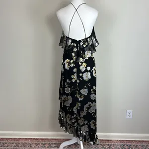 Alice + Olivia Silk Floral Asymmetrical Maxi‎ Dress Size 2 thumbnail 3