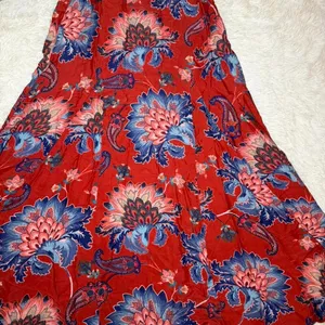 Farm Rio Red Luang Maxi Skirt Size XS NWOT. thumbnail 3