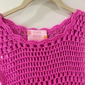 Show Me Your Mumu Crochet maxi dress coverup Barbie hot pink thumbnail 3