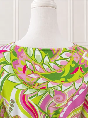 NWT Chloe+Rene Paisley Print Puff Sleeve Mini Dress Size Small Retro Mod Preppy thumbnail 6