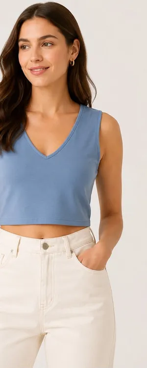 Yogalicious Pale Blue Muscle Tank thumbnail 1