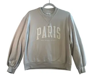 Abercrombie & Fitch Paris‎ Sweatshirt Oatmeal Beige Graphic Crewneck S AF Preppy thumbnail 1