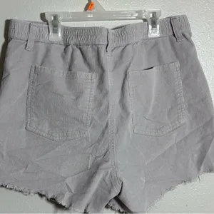 Aerie Women Ribbed Cut Off Gray Curdoroy Shorts Size Large‎ thumbnail 4