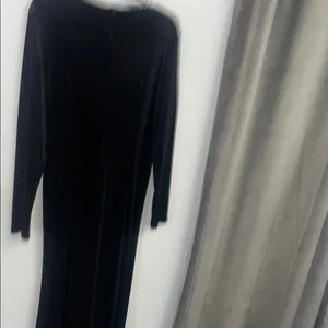 Elegant Velvet/ Deep V-neck, long sleeve, side slit, long length empire waist XL thumbnail 8