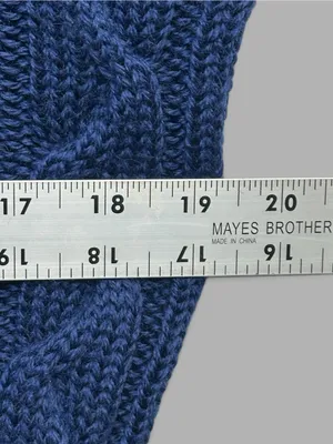 WoolOvers Women’s Small Navy Blue 100% Wool Cable Knit Sweater thumbnail 6