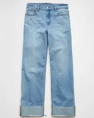 American Eagle Outfitters High-Waisted Stovepipe Cuffed Jeans thumbnail 4