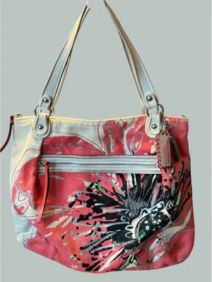Coach Y2K Poppy Floral Print Tote Shoulder Bag 3 Hang Tags! thumbnail 1