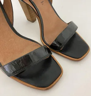 Anthropologie No 704b Almada Black Ankle Strap Patent Leather Size 39.5M Heels thumbnail 5