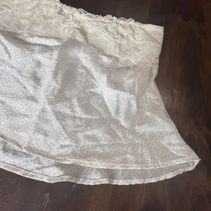 Free People Intimately Tube Top Small Cream Lace Peplum Polka Dot Silky Summer thumbnail 2