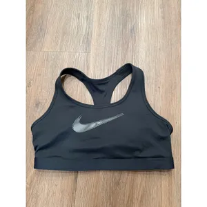 Nike‎ Swoosh Dri-FIT Womens Black Racerback Sports Bra Graphic Logo Large thumbnail 2