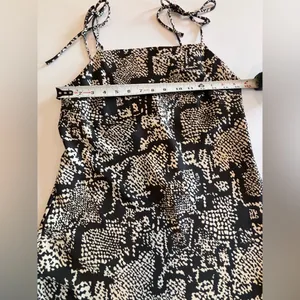 ZARA Black and Cream Printed Mini Slip Dress NWT Size‎ M thumbnail 4