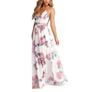Dainty Hooligan Womens Chiffon Floral Lace Maxi Dress Small White Event Party Boho Romantic thumbnail 11