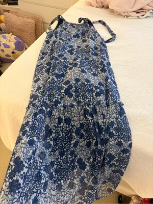 Vineyard Vines Blue and White Floral Maxi Dress thumbnail 1