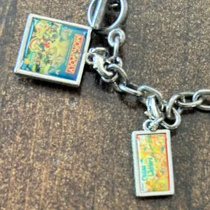 Vintage 80s 90s Mickey Mouse Monopoly Candyland Nasa Charm Bracelet Silver Chain thumbnail 4