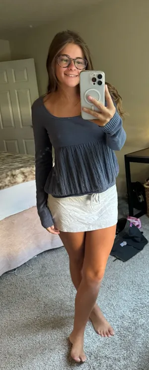 Hollister Babydoll Top Long Sleeve Blue thumbnail 1