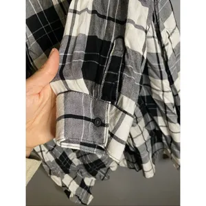 Old Navy Black White Plaid Pocket Button Up Dress Tunic Size Medium thumbnail 5