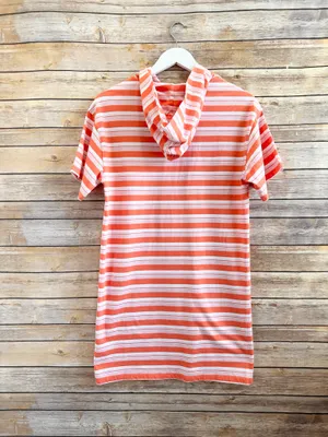 Abound Organic Cotton Hooded Stripe Swim Cover Up Mini Dress Size XXS NWOT thumbnail 2