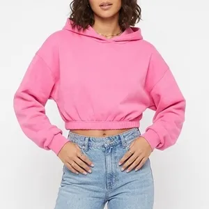 Naked Wardrobe Pink Cropped Elastic Hem Hoodie Sweatshirt XL thumbnail 1