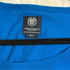 American Eagle Outfitters Blue Crew Neck‎ 3/4 Sleeve Cotton Sweater Top Sz.S thumbnail 2