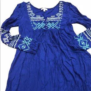 Patrons of Peace small blue boho embroidered top thumbnail 3