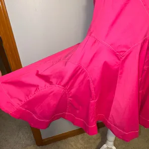 Anthropologie NWT plunge drop waist A-line mini dress Pink‎ Square Neck Size L thumbnail 5