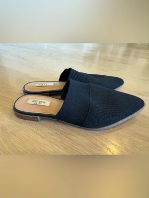 Steven New York Vende knit mule point toe flats black size 9 thumbnail 2