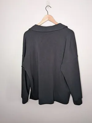 Spanx Black Air Essentials Polo Long Sleeve Top plus size 1X 50777r thumbnail 8