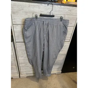 Gap Easy Pant Blue White Striped Elastic Waist Drawstring Trousers XL thumbnail 2