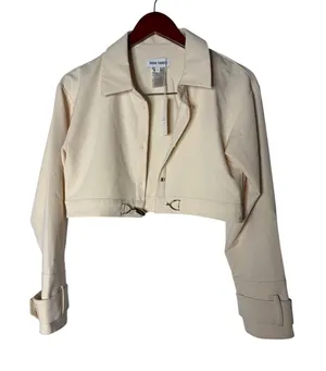 New Sasha Therese Florence crop shirt in cream sz S thumbnail 1