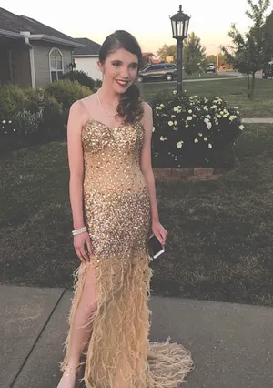 Lacy Designs Rhinestone Prom Dress thumbnail 2