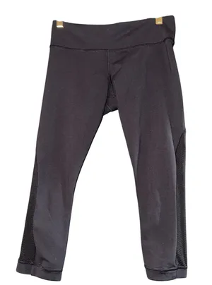 Lululemon Low Rise Capri Leggings Women's 6 Black Basic Yoga Workout‎ Textured thumbnail 1