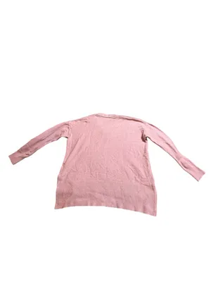 Banana Republic Pink V-Neck High-Low Slit Oversized Knit Sweater M thumbnail 4