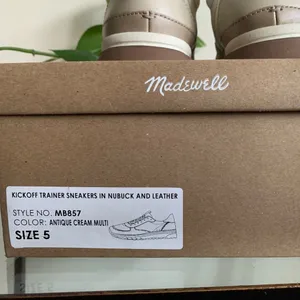 NWT Madewell Kickoff Trainer Sneakers Antique Cream Multi Size 5M thumbnail 4