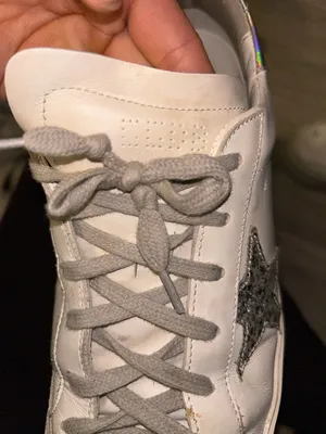 Golden Goose Hi Star White Leather Glitter Star Mirror Heel Shoes Sneakers Sz 39 thumbnail 7