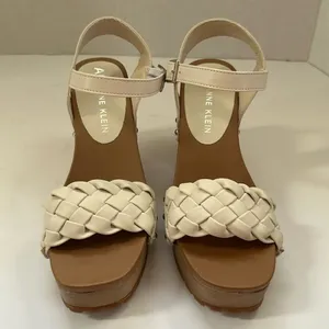Anne Klein white Lori's woven ankle strap thumbnail 3