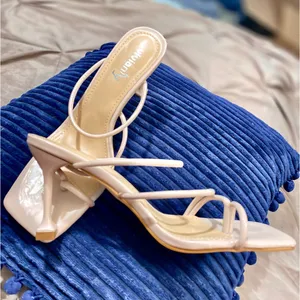 Vivianly NWOT Women's Size:9 Tan Square Toe Strappy Heels thumbnail 7