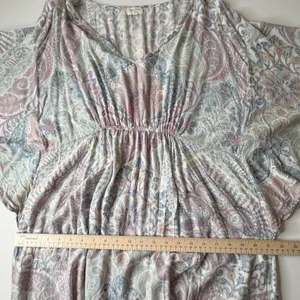 World Market Paisley Rayon‎ Kaftan Maxi Dress Size S/M Kimono Sleeve Boho Soft thumbnail 10