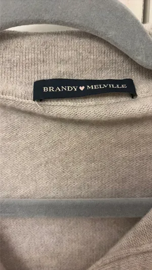 Brandy Melville quarter button up, long sleeve sweat sweater thumbnail 4