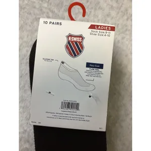 K-Swiss‎ Womens 10 Pair No Show size 4-10 Black Silicone Tab Flow Cool KSSKL0020 thumbnail 4