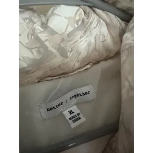 Better / Together Snow Camo Puffer Vest Women's XL Beige Cream Tree Branch Zip U thumbnail 3