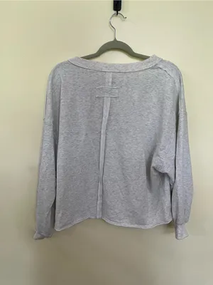 NEW Altar’d State AS Revival Gray Long Sleeve V-Neck Tee Size XS NWT thumbnail 6