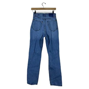Abercrombie & Fitch 90s Straight Ultra High Rise Distressed Jeans Blue Size26/2R thumbnail 5