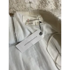 Anthropologie - white strapless floral beaded mini dress thumbnail 7